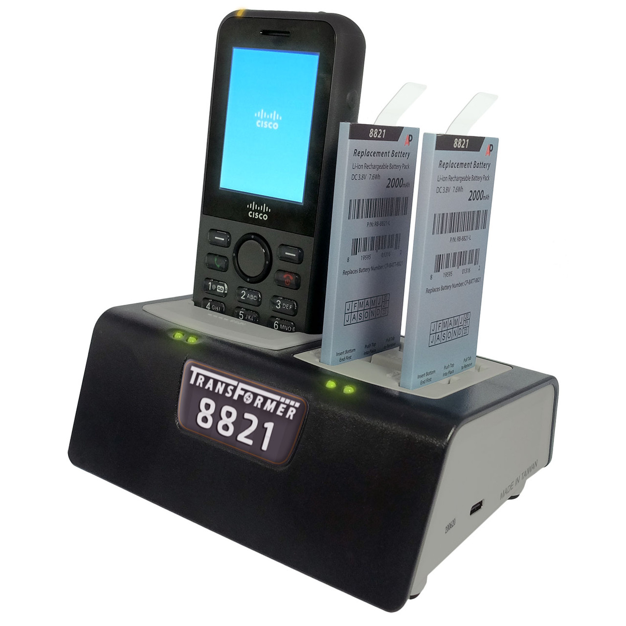 1-Handset plus 2-battery Charger for Cisco 8821 phone